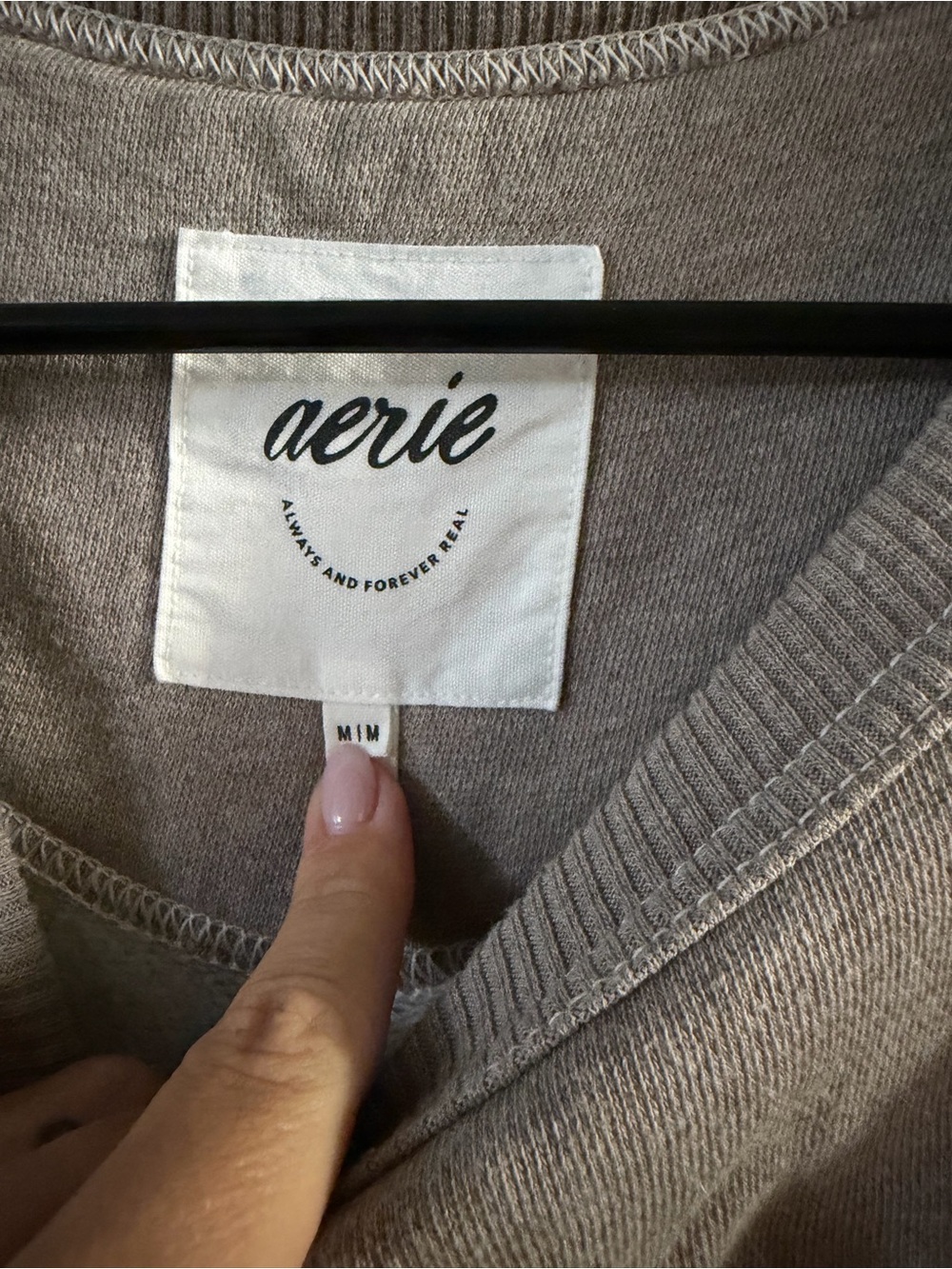 Aerie Oversized Crewneck Sweatshirt – Taupe Brown – Size M - Picture 3 of 4
